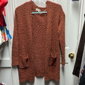 Listicle fluffy teddy bear sweater cooper color Size M